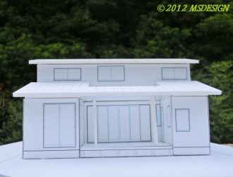 大屋根のある家-模型2